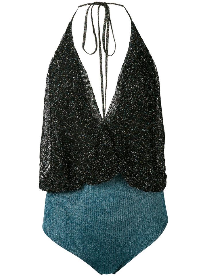 Circus Hotel - Halter Bodysuit - Women - Silk/cotton/polyester/viscose - 38, Grey, Silk/cotton/polyester/viscose