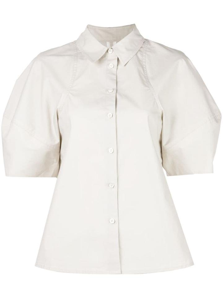 Co Puffball Sleeve Shirt - Neutrals