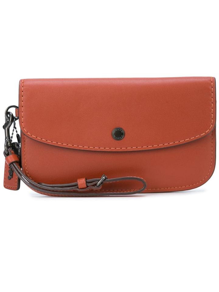 Coach Foldover Top Clutch - Brown