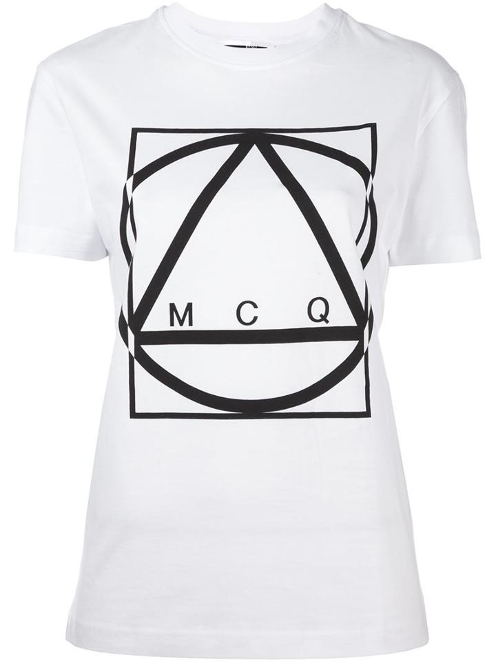 Mcq Alexander Mcqueen Multi Geo Print T-shirt, Women's, Size: Small, White, Cotton