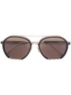 Thom Browne Eyewear Metal Frame Detail Sunglasses - Black
