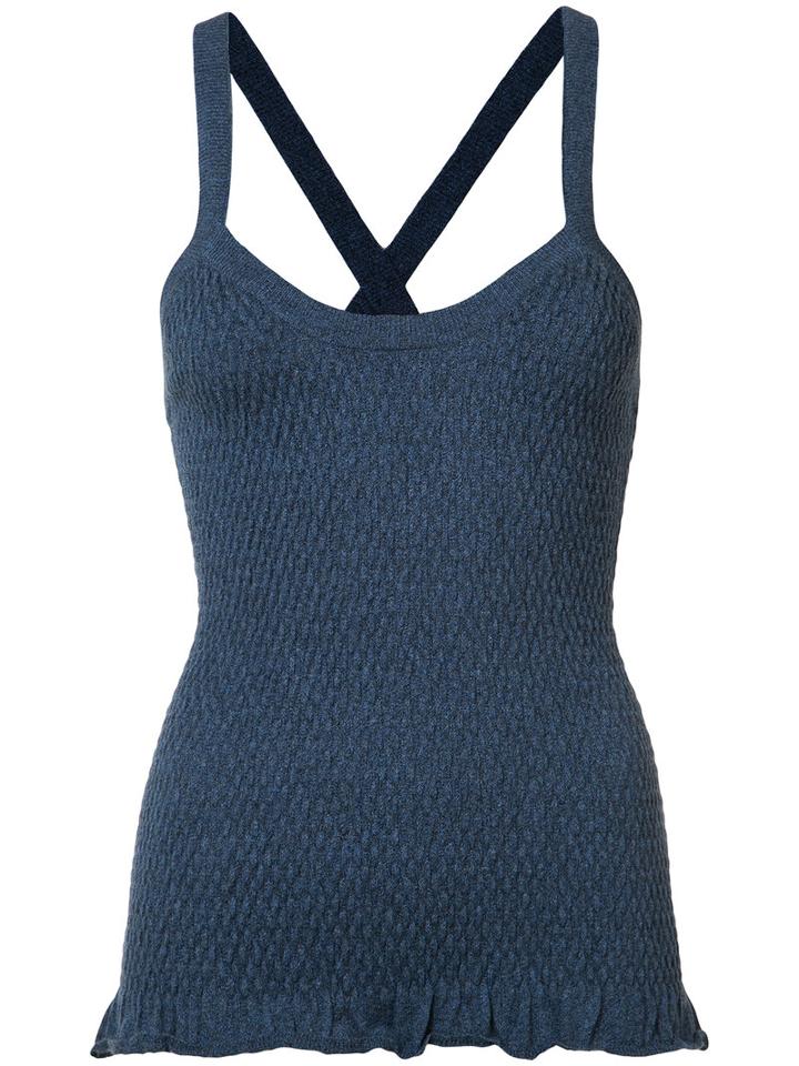 Ulla Johnson Knitted Top, Women's, Size: Xs, Blue, Cotton/spandex/elastane