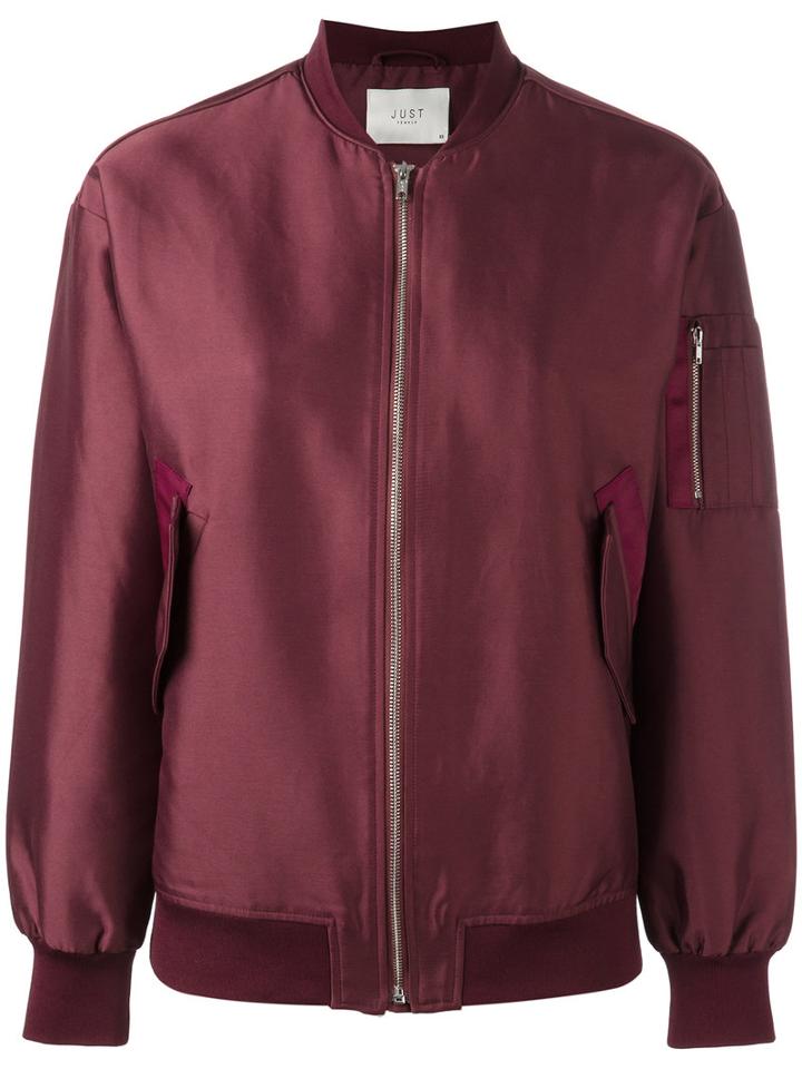 Just Female Theory Bomber Jacket, Women's, Size: Medium, Red, Cotton/polyester