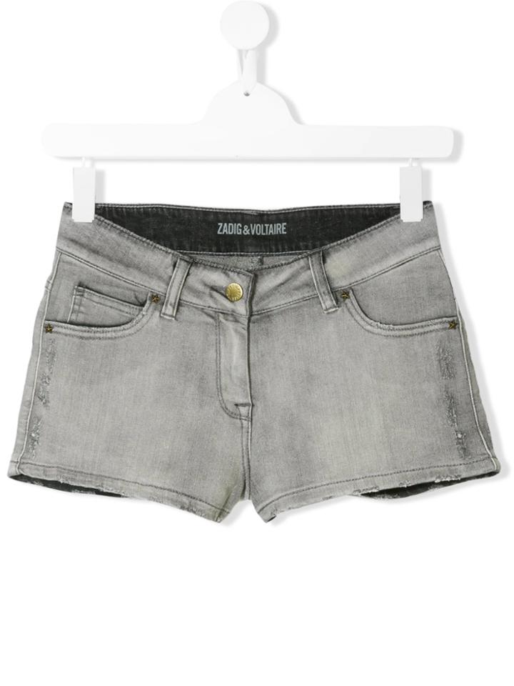 Zadig & Voltaire Kids Casual Denim Shorts - Grey