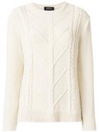 A.p.c. Cable Knit Sweater - Nude & Neutrals