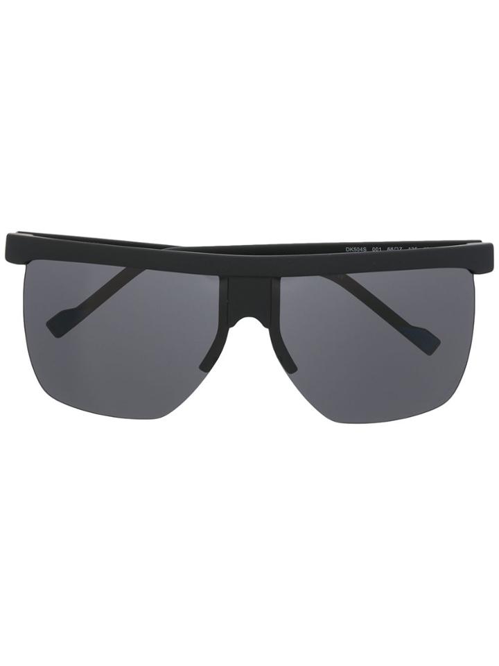 Dkny Matte-finish Square Frame Sunglasses - Black