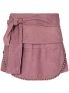 Andrea Bogosian Tie Fastening Skirt - Pink & Purple