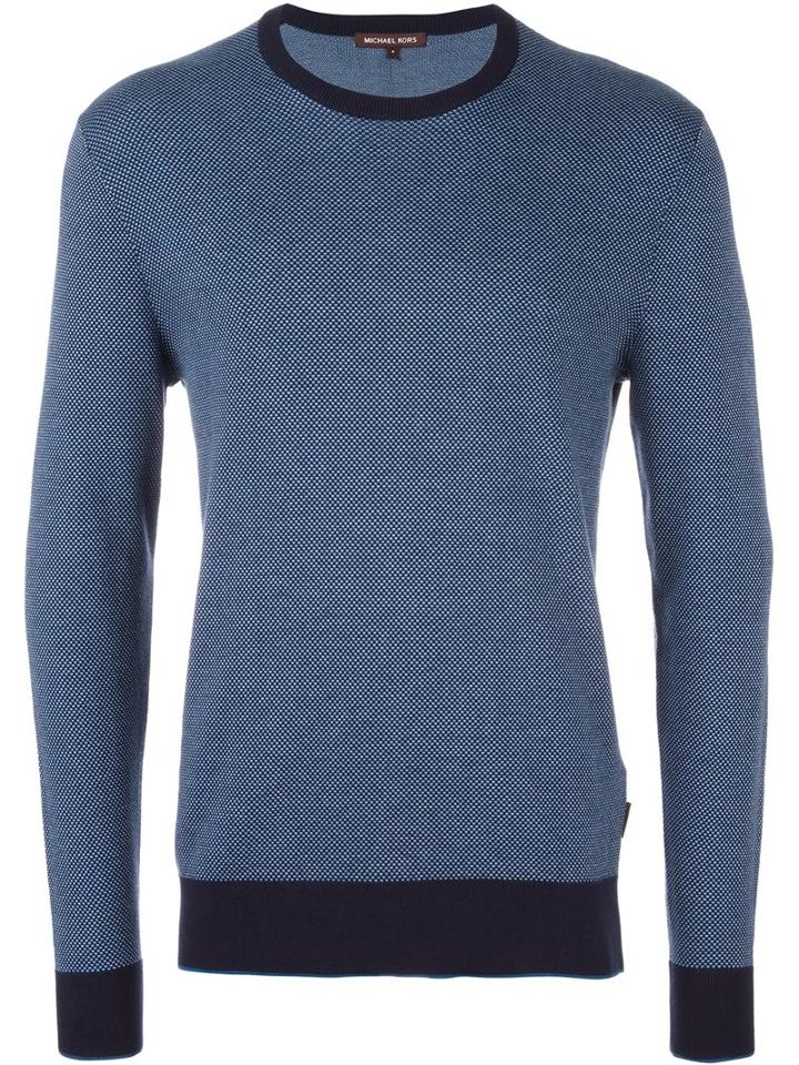 Michael Kors Contrast Trim Sweatshirt, Men's, Size: Medium, Blue, Cotton