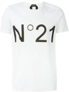 No21 Logo Print T-shirt, Men's, Size: L, White, Cotton