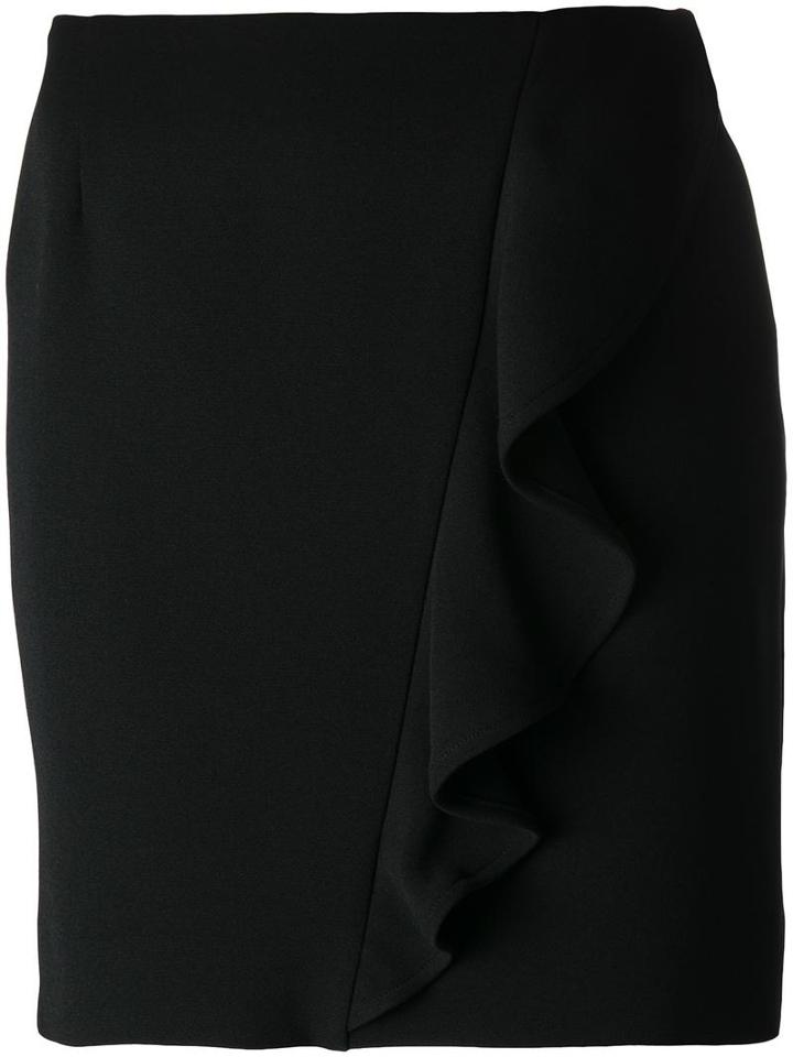Iro Ruffle Detail Skirt, Women's, Size: 36, Black, Polyester/polyurethane/cotton/viscose