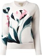 Burberry Flower Intarsia Jumper, Women's, Size: Medium, Nude/neutrals, Merino
