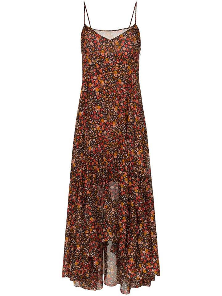 Faith Connexion Ruffle Hem Floral Maxi Dress - Black