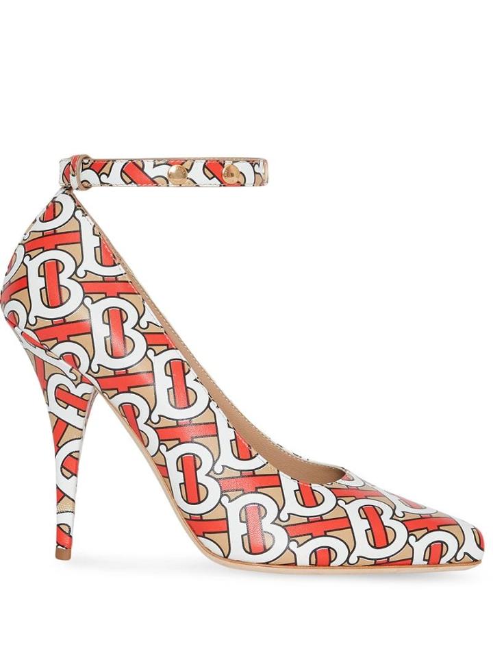 Burberry Tb Monogram Print Pumps - Orange