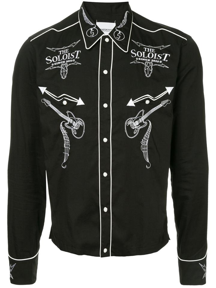 Takahiromiyashita The Soloist Piping Detail Embroidered Shirt - Black