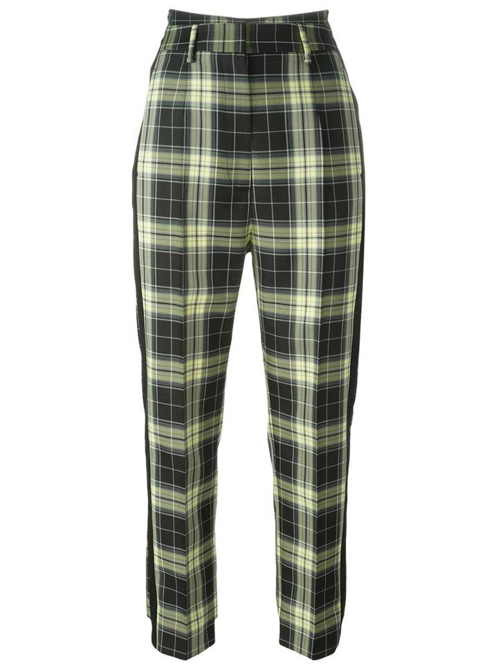 Mm6 Maison Margiela Checked Tailored Trousers, Women's, Size: 40, Black, Polyester