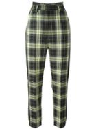 Mm6 Maison Margiela Checked Tailored Trousers, Women's, Size: 40, Black, Polyester
