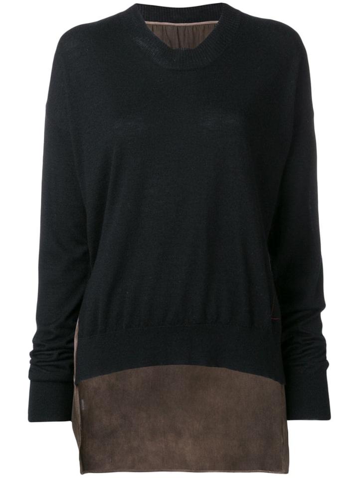 Uma Wang Colour Block Jumper - Black
