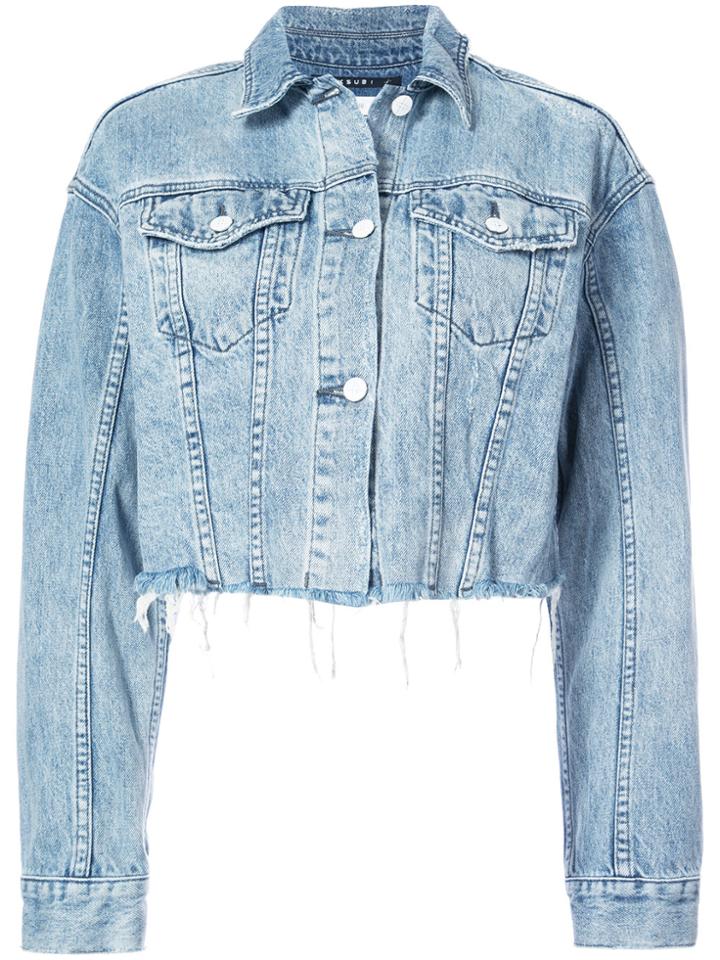 Ksubi Daggerz Cropped Denim Jacket - Blue