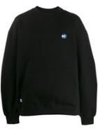 Ader Error Logo Embroidered Front Pocket Sweatshirt - Black