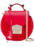 Salar - Round Tote - Women - Leather/suede - One Size, Red, Leather/suede