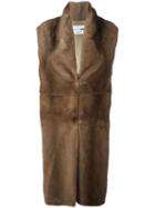 Manzoni 24 Sleeveless Fur Coat, Women's, Size: 48, Brown, Mink Fur/cashmere/wool