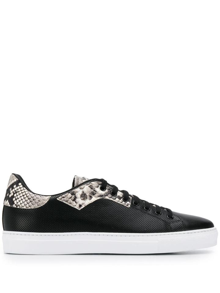 Roberto Cavalli Embossed Detail Sneakers - Black