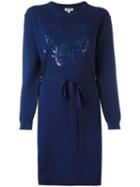 Kenzo - Tiger Pointelle Sweater Dress - Women - Cotton - M, Women's, Blue, Cotton