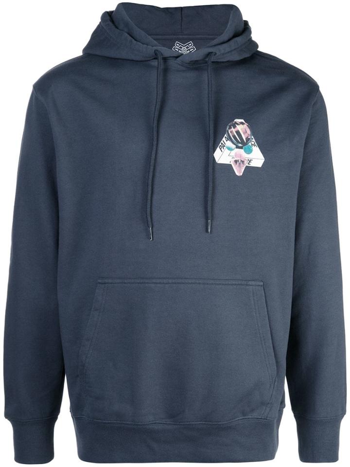 Palace Chest Print Hoodie - Blue