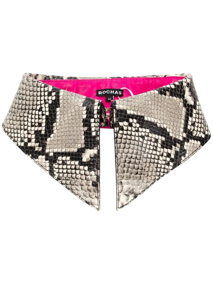 Rochas Snakeskin Effect Collar - Grey