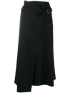 Y's Off-centre Button Skirt - Black