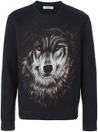 Valentino Wolf Print Sweatshirt, Men's, Size: Medium, Black, Modal/polyurethane