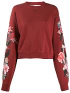 Off-white Floral Print Sweatshirt - Red