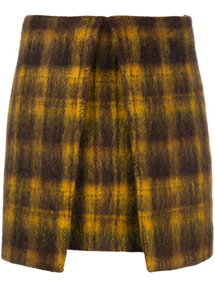 Aalto Checked A-line Mini Skirt - Yellow & Orange