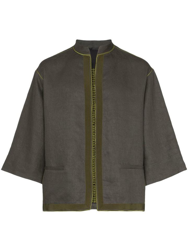 Haider Ackermann Grandad Kimono Shirt - Green