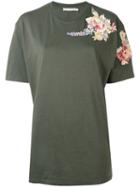 Amen - Embroidered T-shirt - Women - Cotton/viscose - 38, Green, Cotton/viscose
