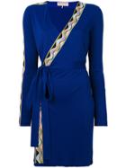 Emilio Pucci Striped Detail Wrapped Dress - Blue