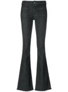The Seafarer Frayed Detail Flared Jeans - Black