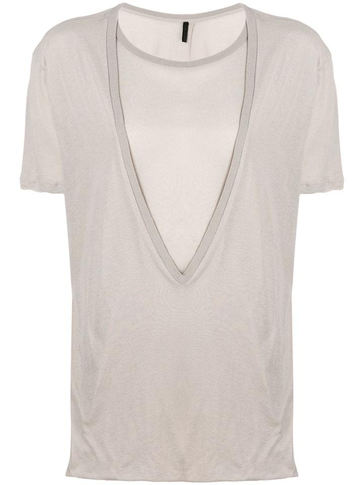Unravel Project Double Collar T-shirt - Nude & Neutrals