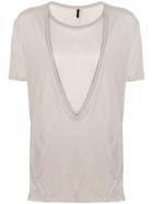 Unravel Project Double Collar T-shirt - Nude & Neutrals