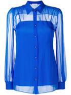 Emilio Pucci Blue Georgette Silk Button-down Shirt