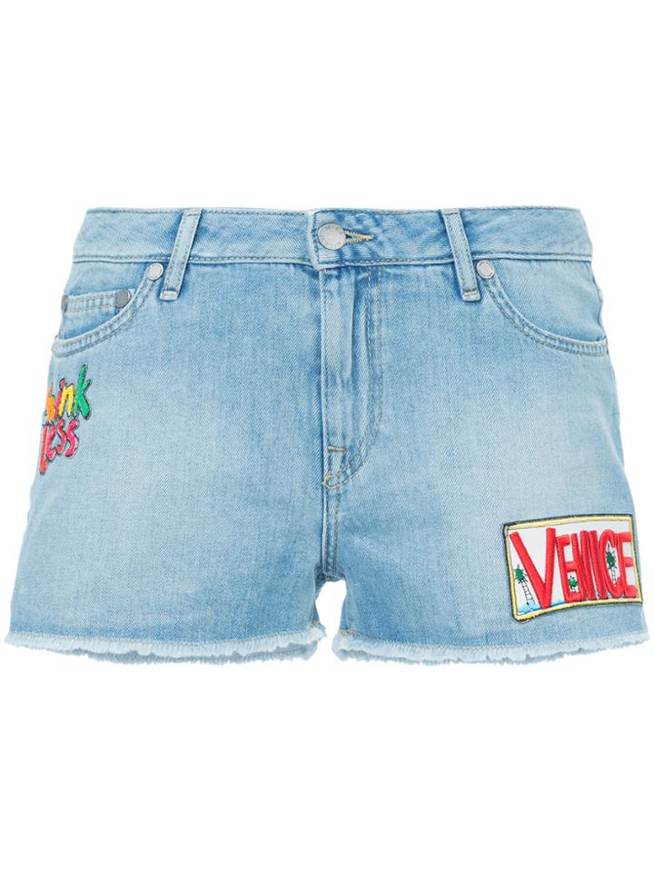 Mira Mikati Patch-work Denim Shorts - Blue