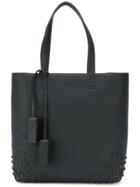 Tod's Embossed Detailing Shopping Bag - Black