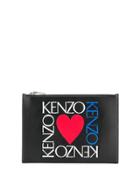 Kenzo Logo Print Clutch - Black