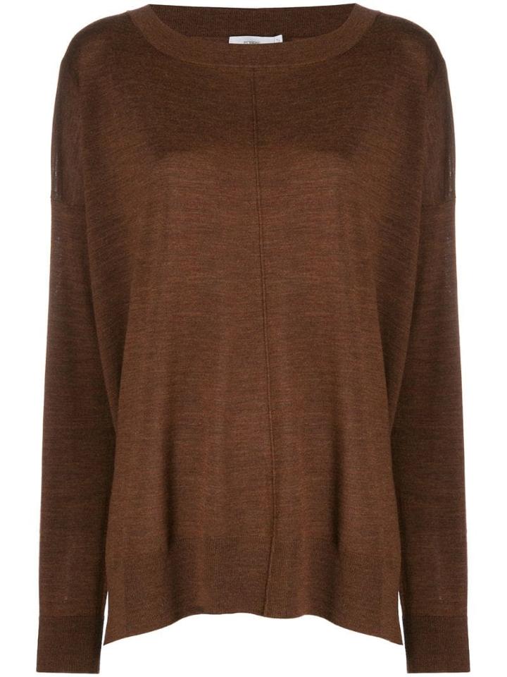Closed Boat Neck Sweatshirt - Brown