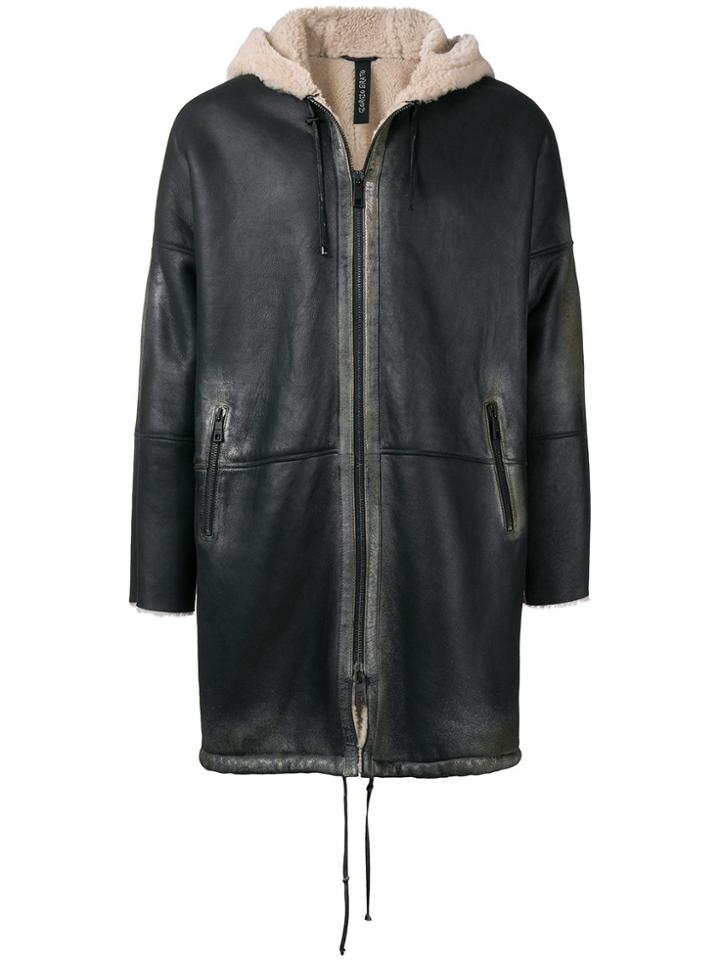 Giorgio Brato Hooded Zipped Coat - Black