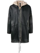 Giorgio Brato Hooded Zipped Coat - Black