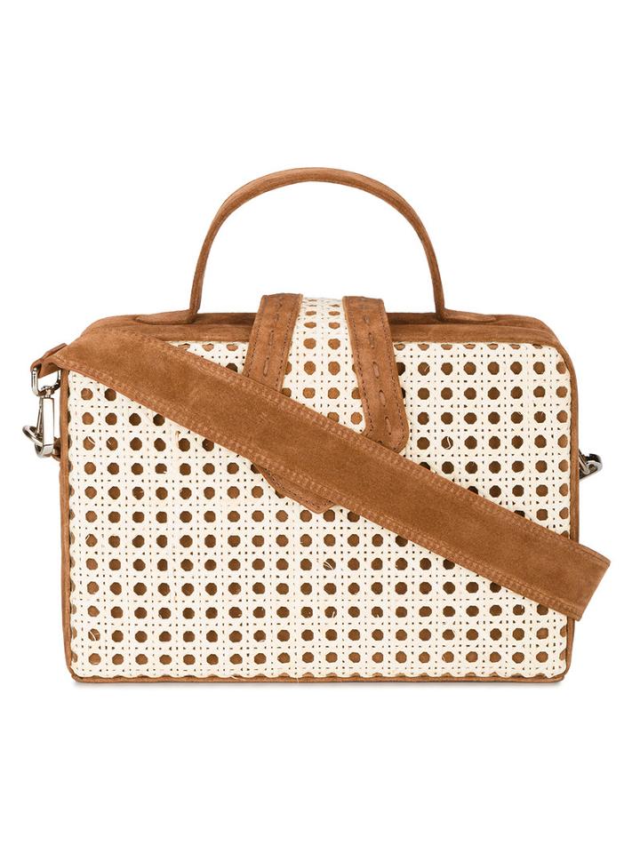 Mehry Mu - Bamboo Boxy Shoulder Bag - Women - Suede/straw - One Size, Brown, Suede/straw