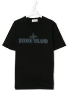 Stone Island Junior Logo Print T-shirt - Black