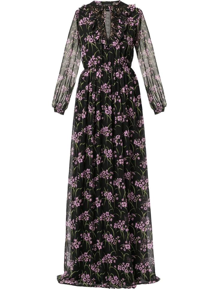 Giambattista Valli Floral Flared Maxi Dress - Black