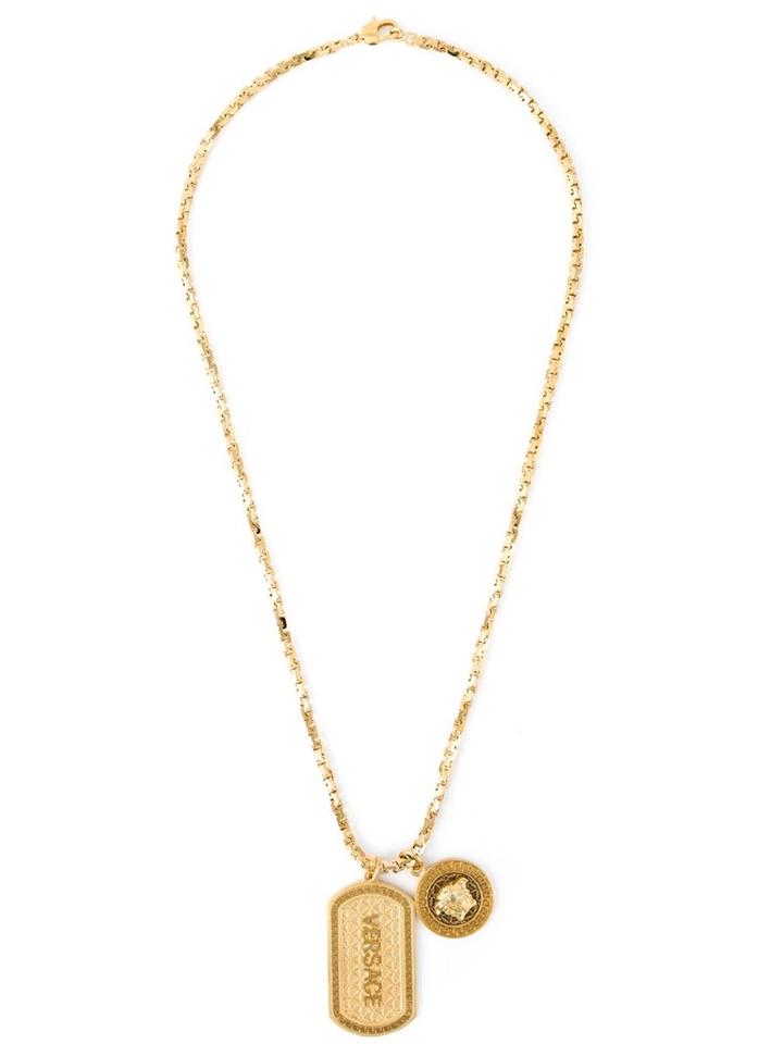 Versace Medusa Logo Tangle Necklace, Men's, Metallic